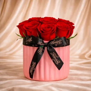 Elegante Cilindro 12 rosas