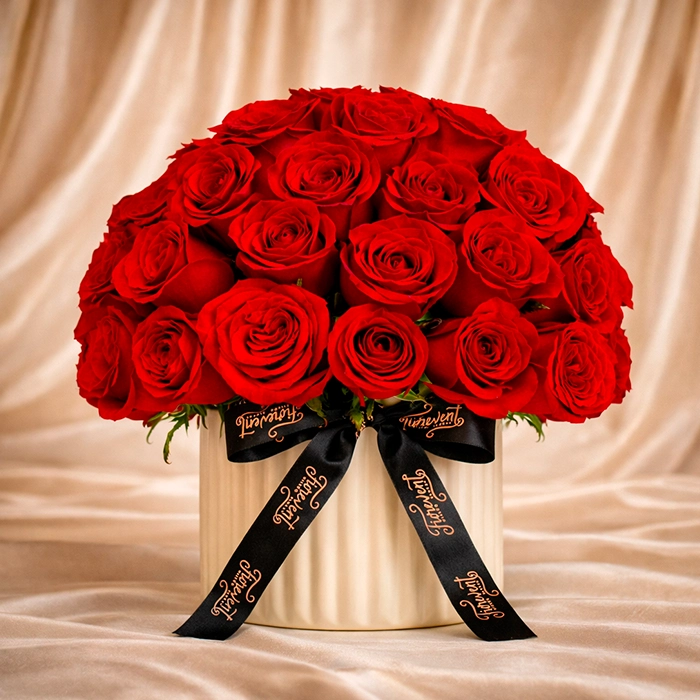 Elegante Cilindro 50 Rosas (Bouquet)